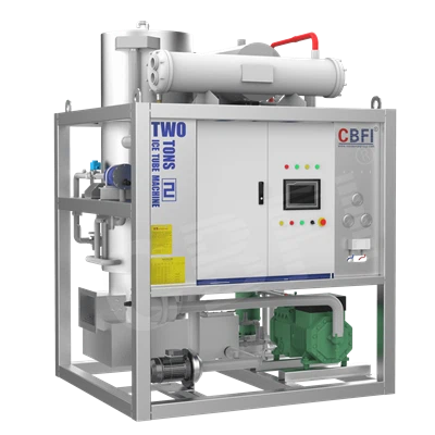 2 טון נירוסטה יצרנית קרח צינור צינור נמוך לקירור מזון